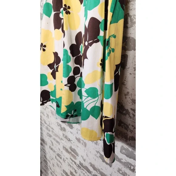 B. Smart Dress 12 Floral Print Strapless A-Line Knee Length Green Yellow Brown‎ - Picture 5 of 14